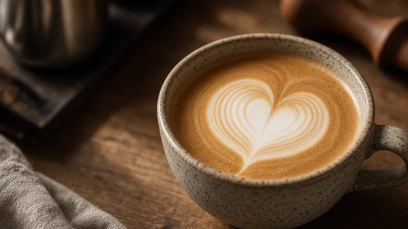 Latte art en forma de corazón