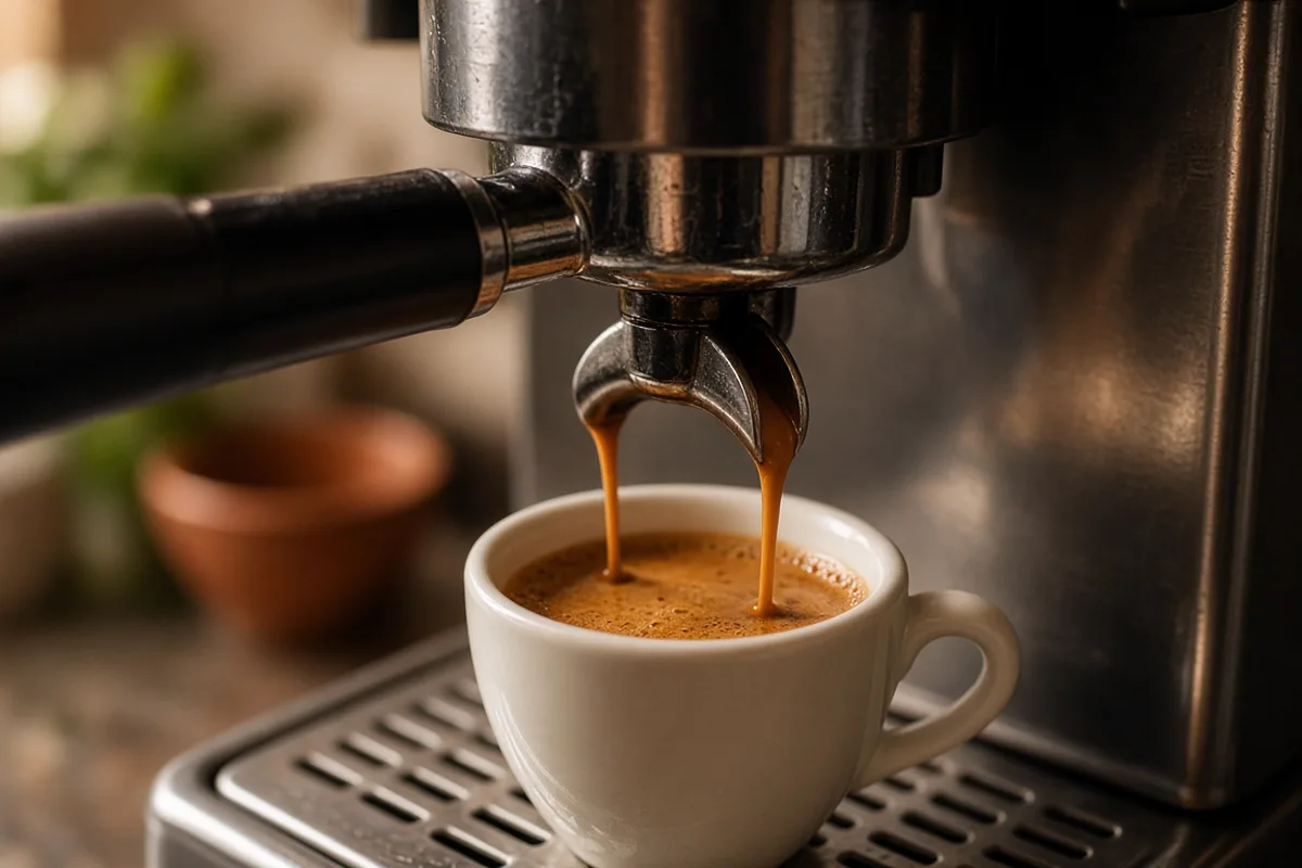 Shot de espresso recién extraído