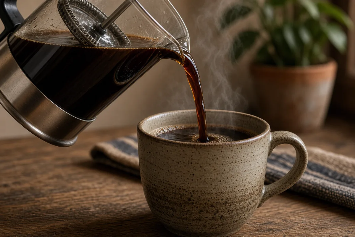 Café filtrado en proceso de preparación